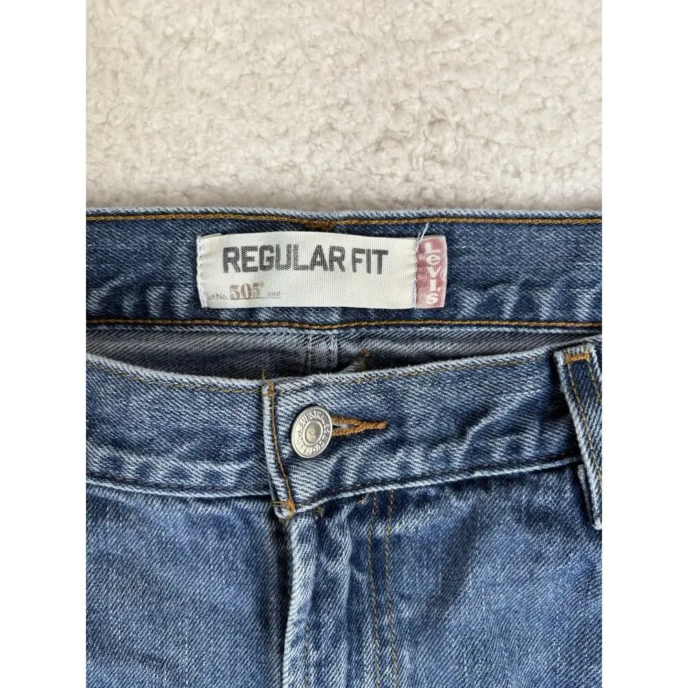 Vintage Levis 505 Jeans Men 40x30 Regular Fit Straight Workwear Denim Y2K